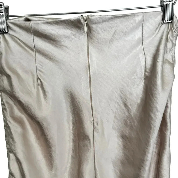 NWT Lioness String Along Skirt Ecru Satin Adjustable Ruched Sides Mini to Long 4 - Picture 12 of 14